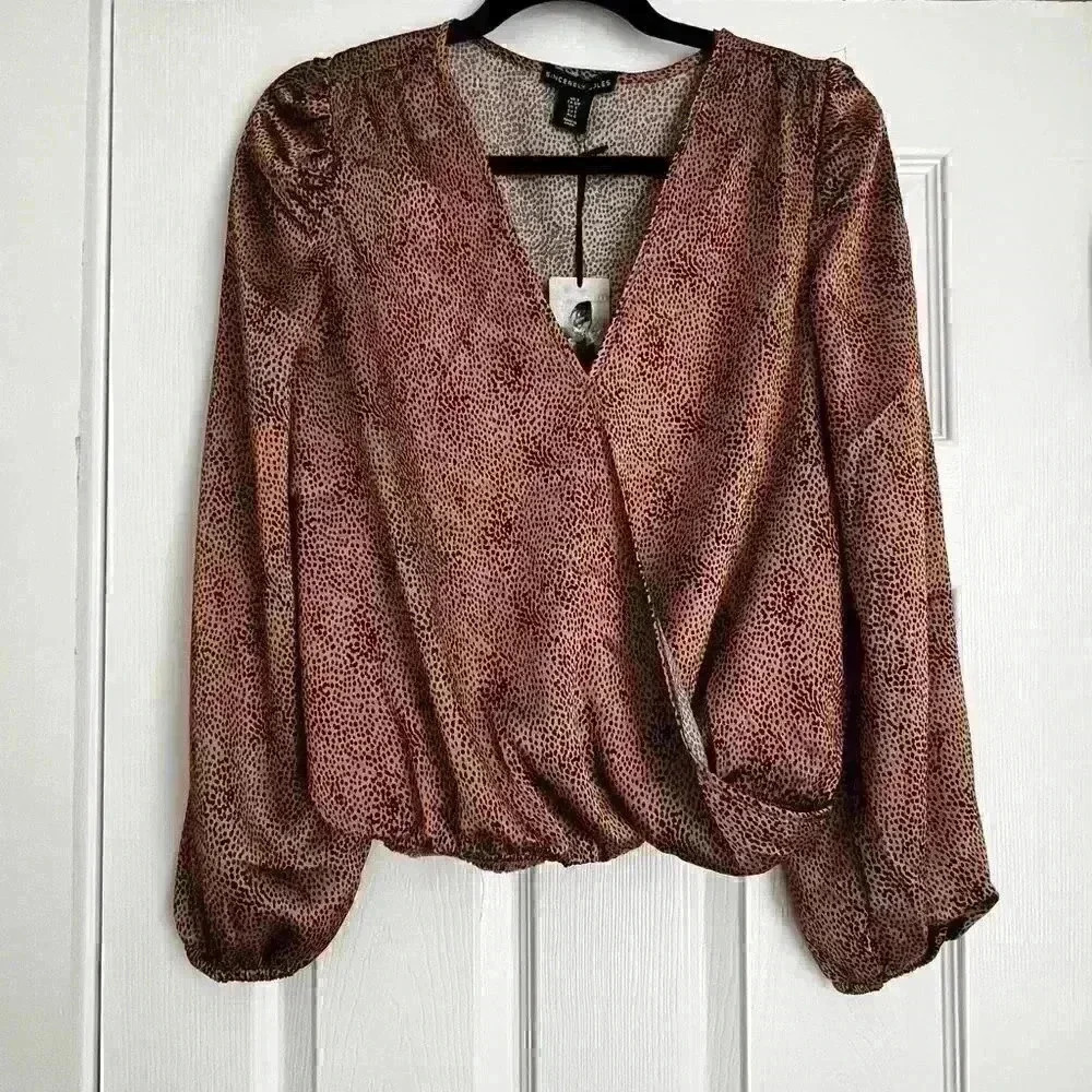 Sincerely Jules Leopard Print Silky Blouse